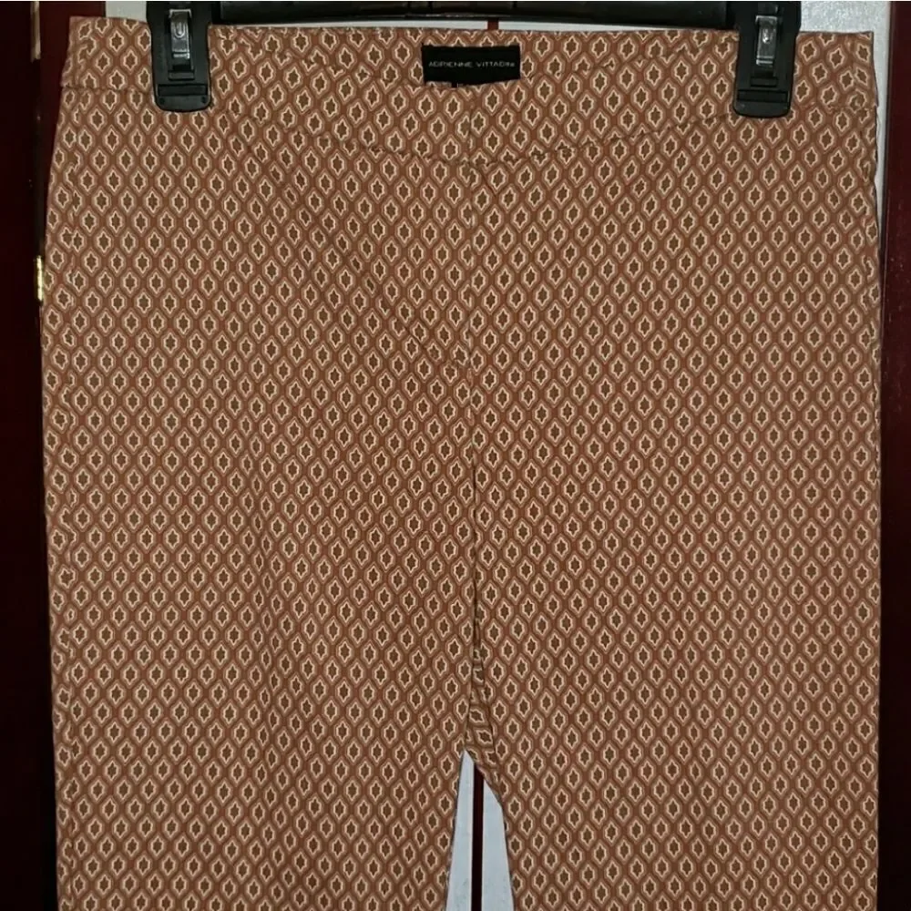 Adrienne Vittadini Brown/Tan Straight Leg Pants